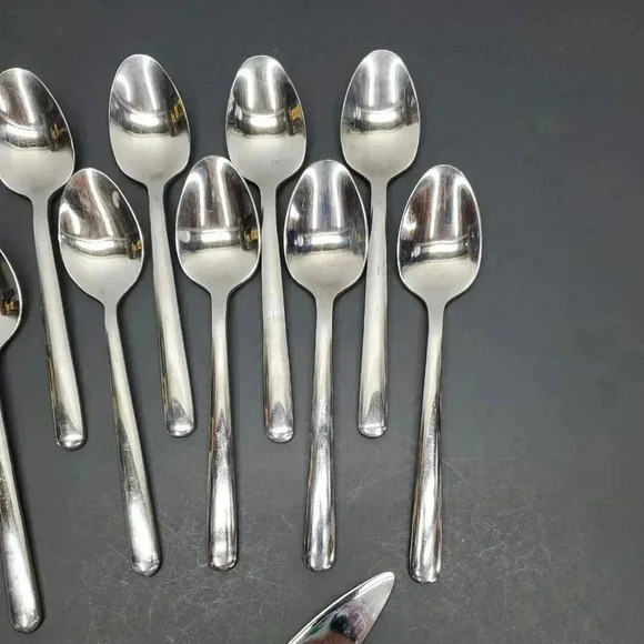 Flatware Stainless From China 1 Butter Knife 9 Teaspoons - Picture 3 of 6